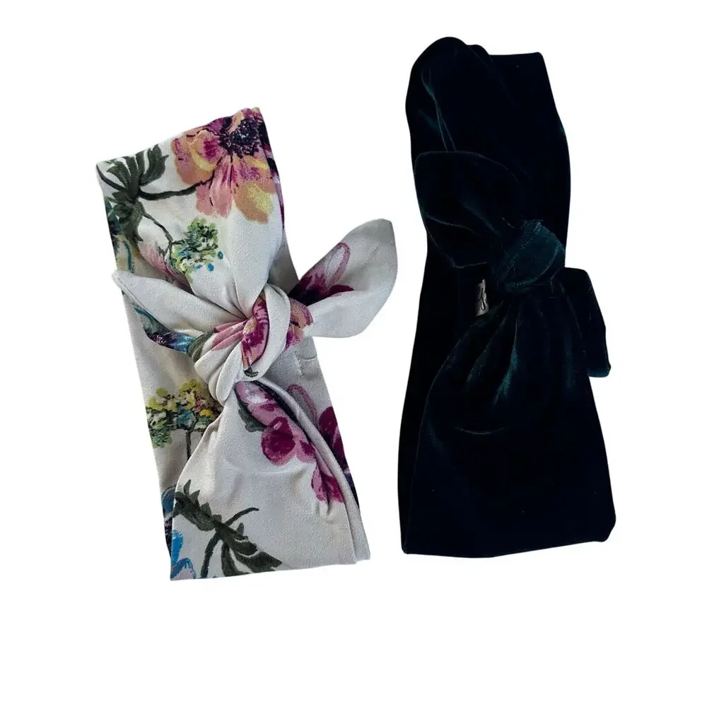 Eyee Kids Headband Bundle - Green Velvet & Floral